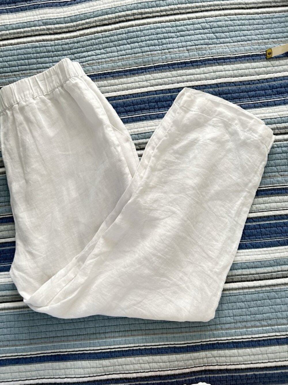 Quince Women’s 100% European Linen Pull On Crop Pants White Size S - Picture 13 of 16